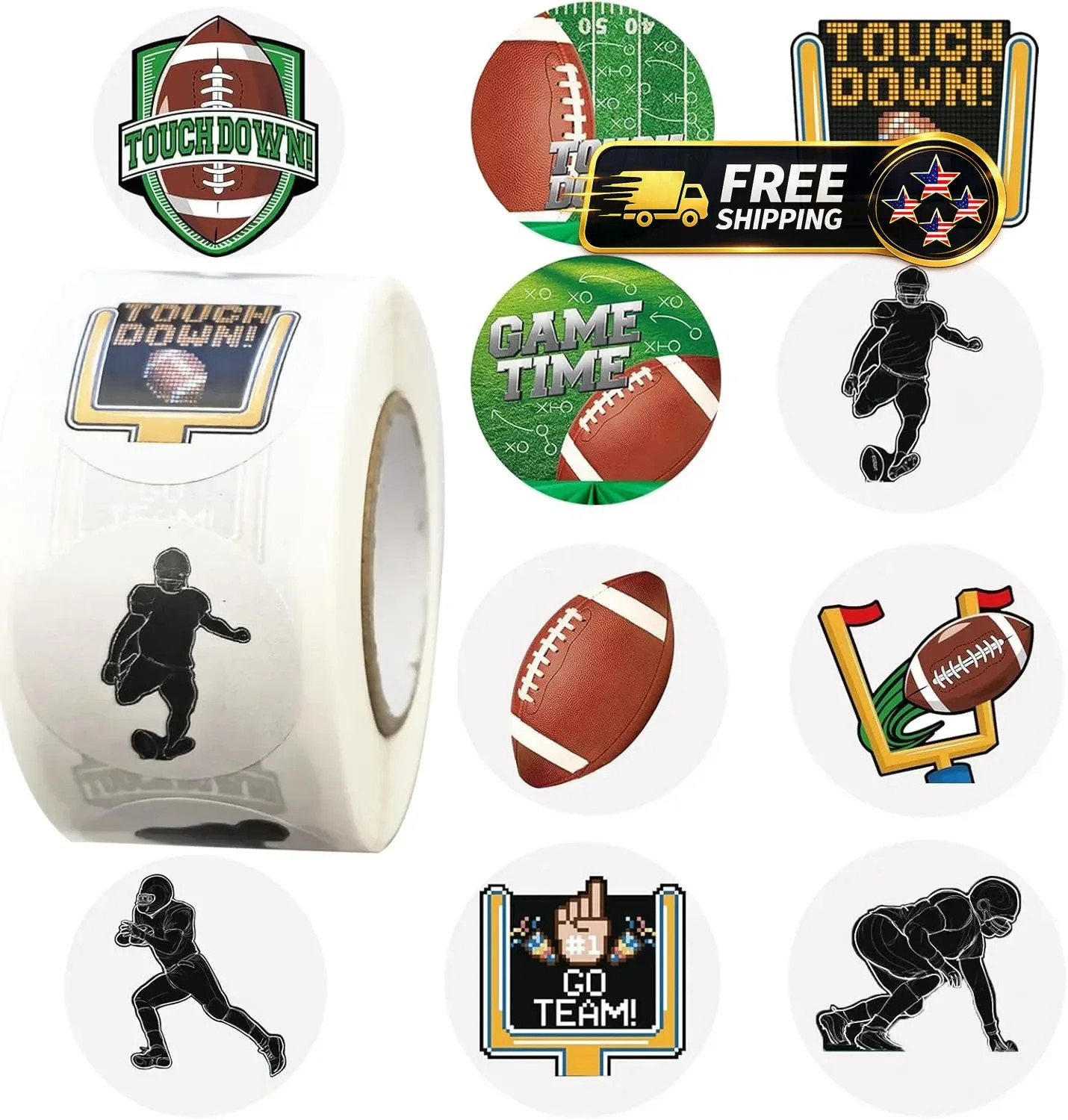 Helmet Stickers Football Baseball Helmet Decals 1-1/8 Inch Vinyl Sports Football