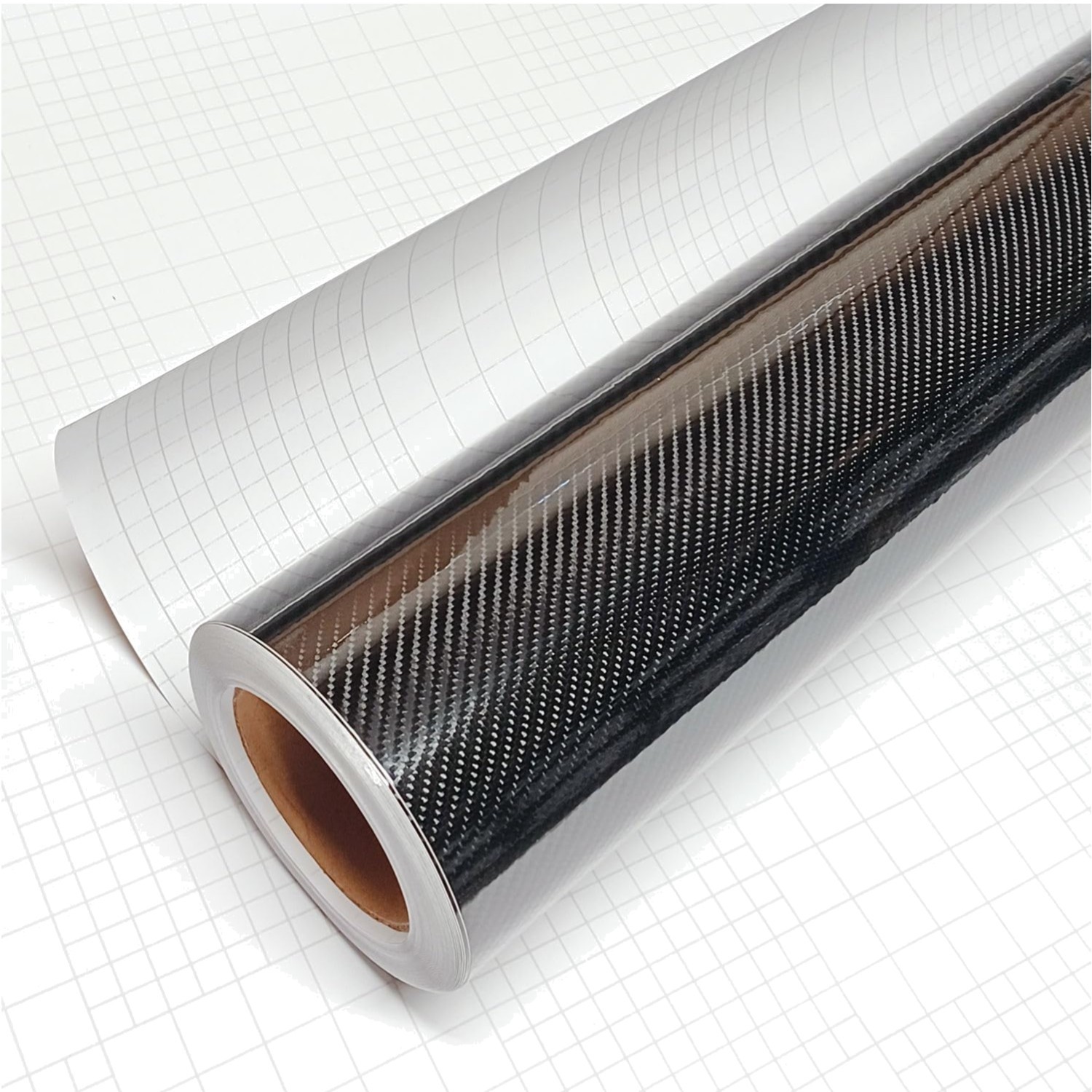High Gloss 6D Black Carbon Fiber Vinyl Wrap Sticker with Air Release Bubble F…