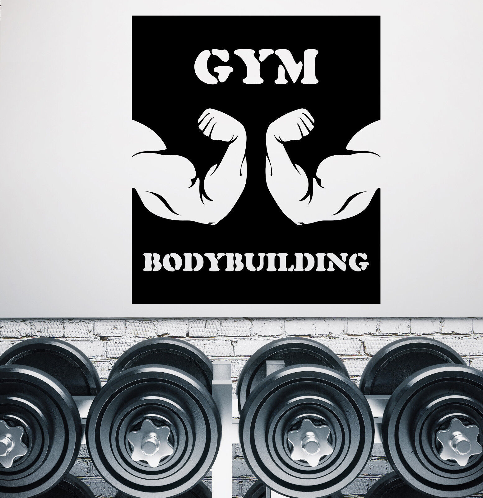Vinyl Decal Wall Sticker Gym Bodybuilding Biceps Sport Emblem (n840)