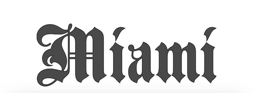 Miami Old English Vinyl Decal Sticker Florida
