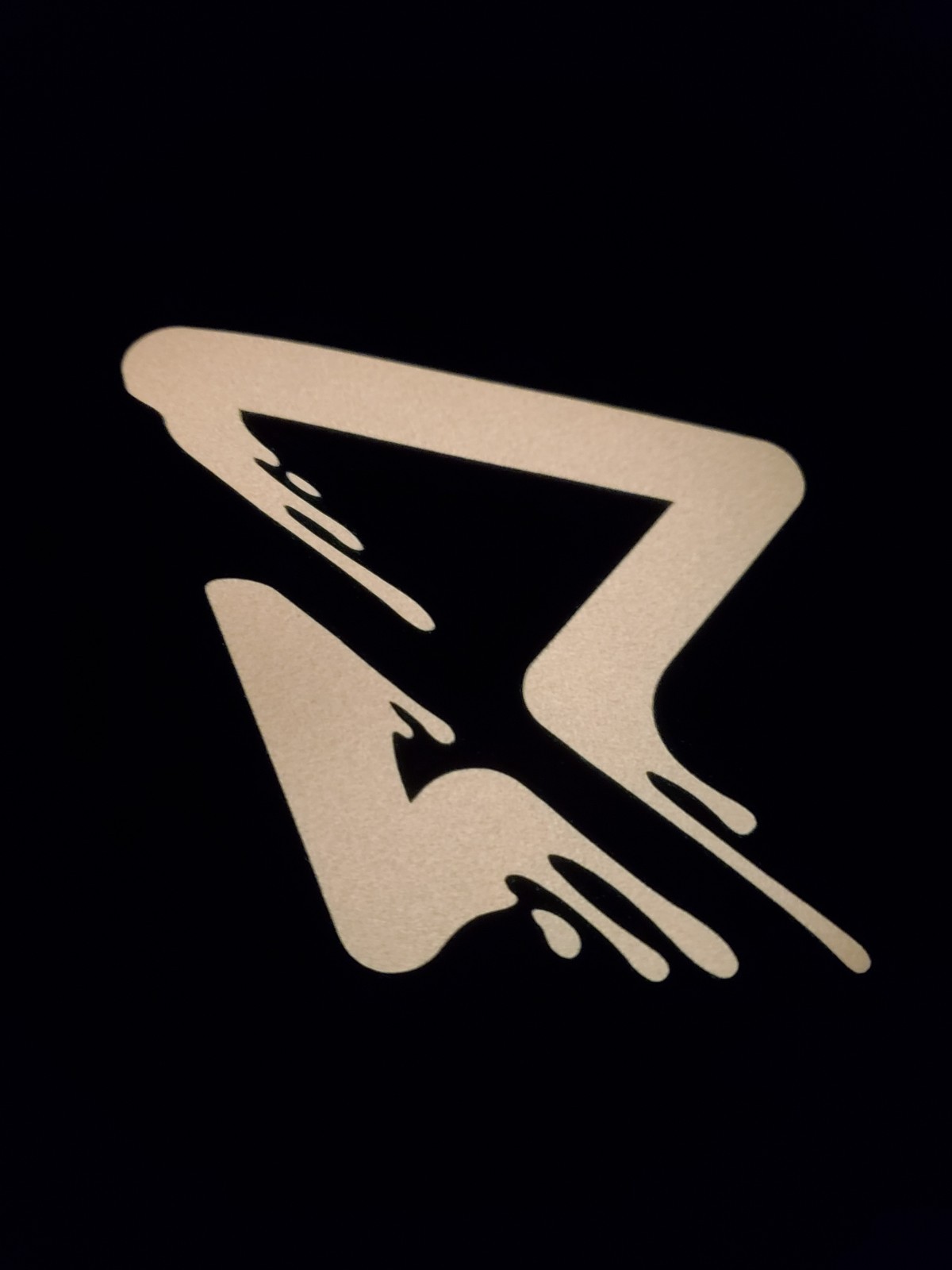 Glow In The Dark Melting Triangle Vinyl Decal Medium Size Sticker Bright Orange