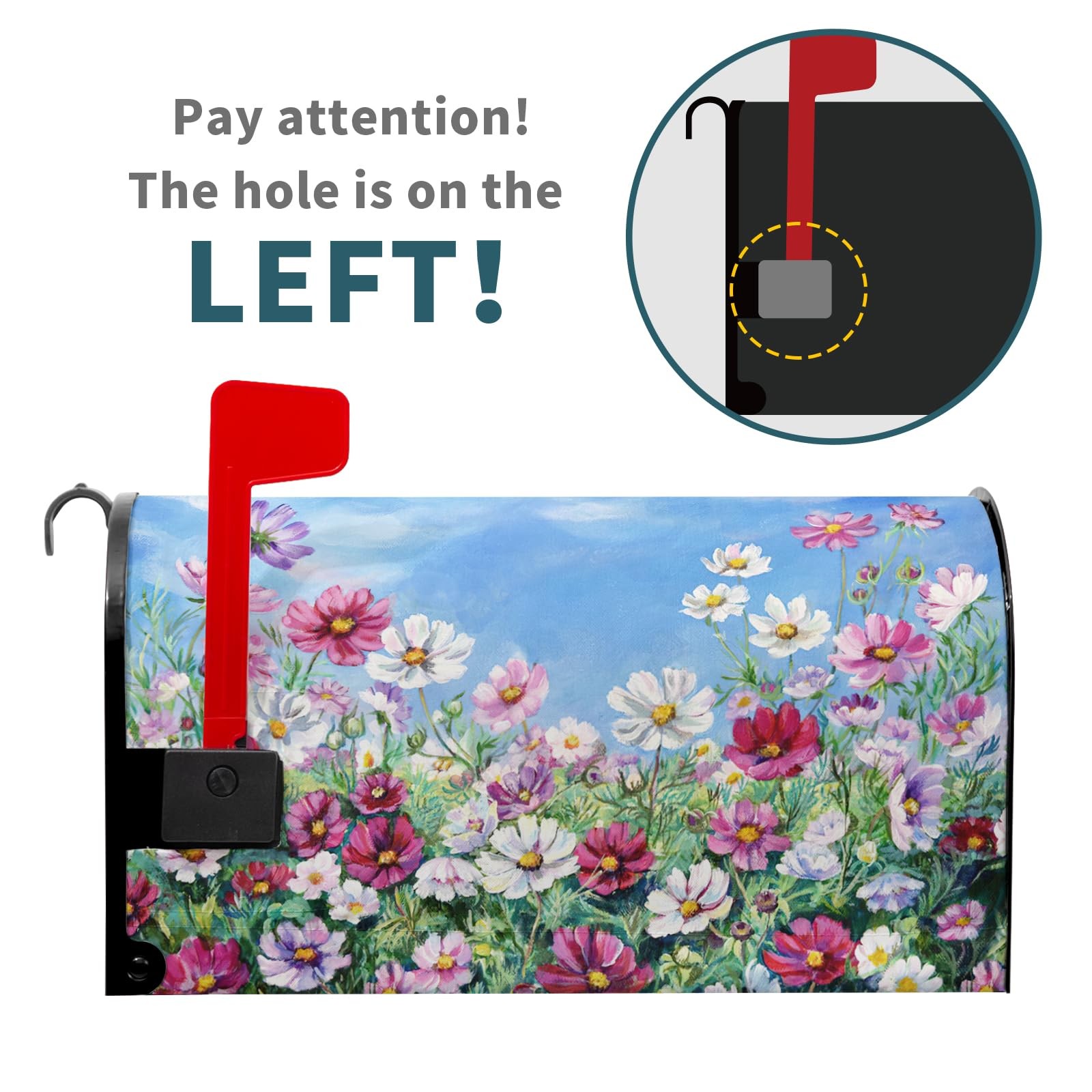 Spring Summer Flowers Mailboxs Cover Magnetic 21×18 Inch, Truck