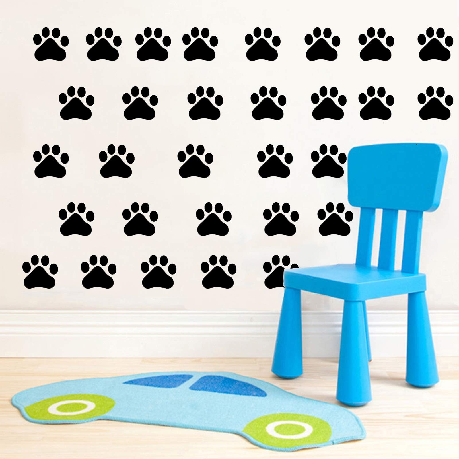 CHULAI 24 Pcs Large Dog Footprints Wall Decal Vinyl Stickers, Removable Lovel…
