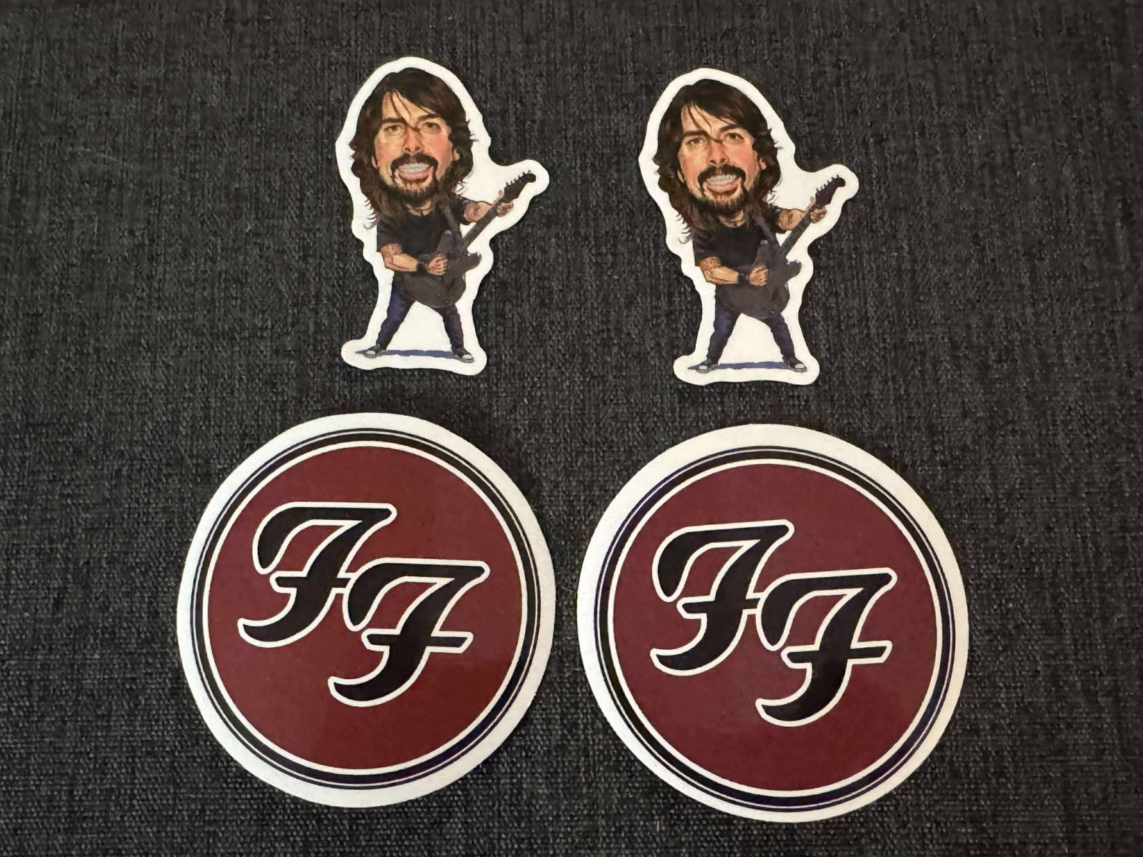 Lot (4) FOO FIGHTERS 1 1/4" to 2 1/2" Band Logo Stickers DAVE Grohl FAST! FREE!