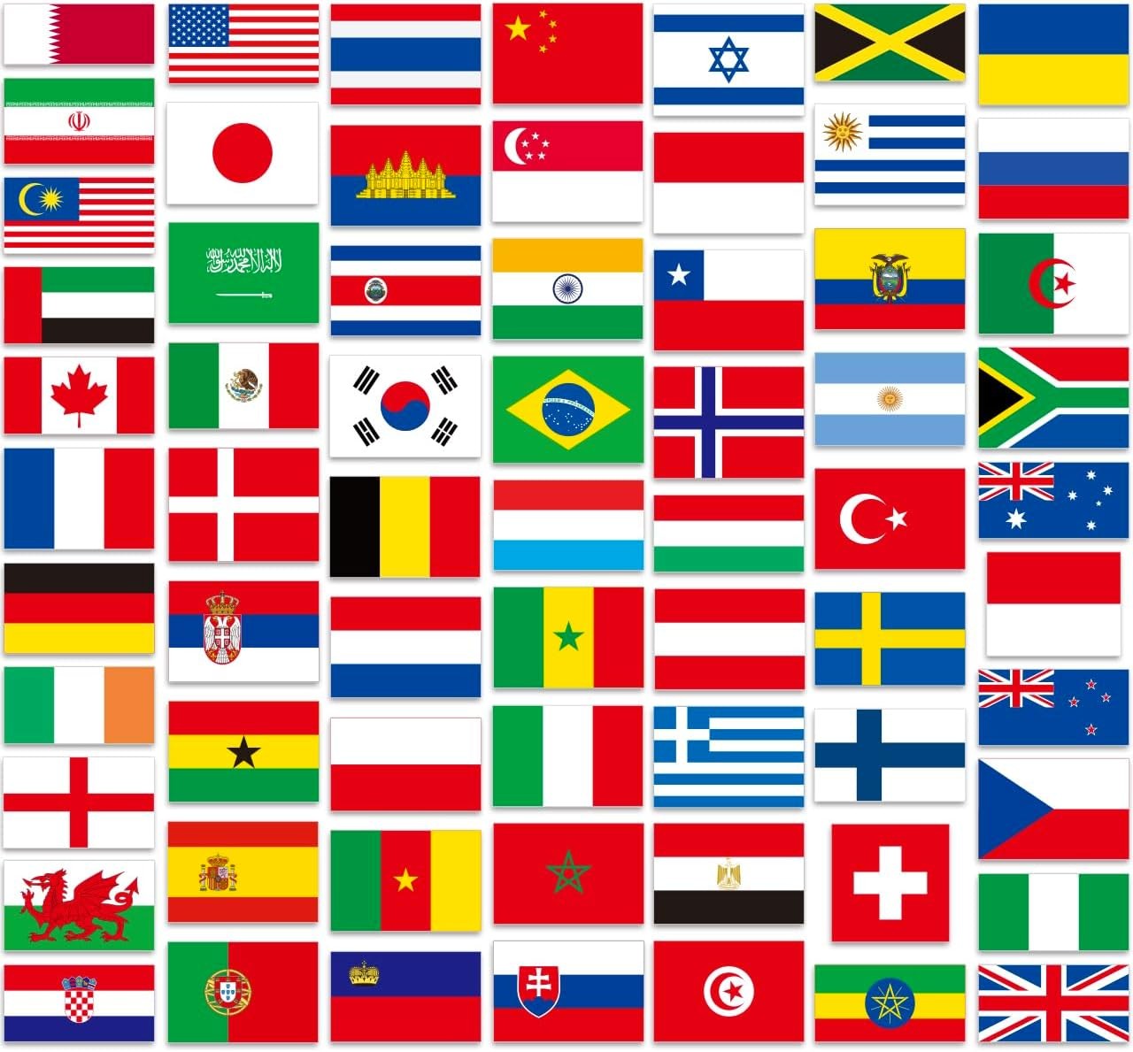 66 Pack Flags of The World Stickers – Premium Country Flag Stickers Set – Durabl