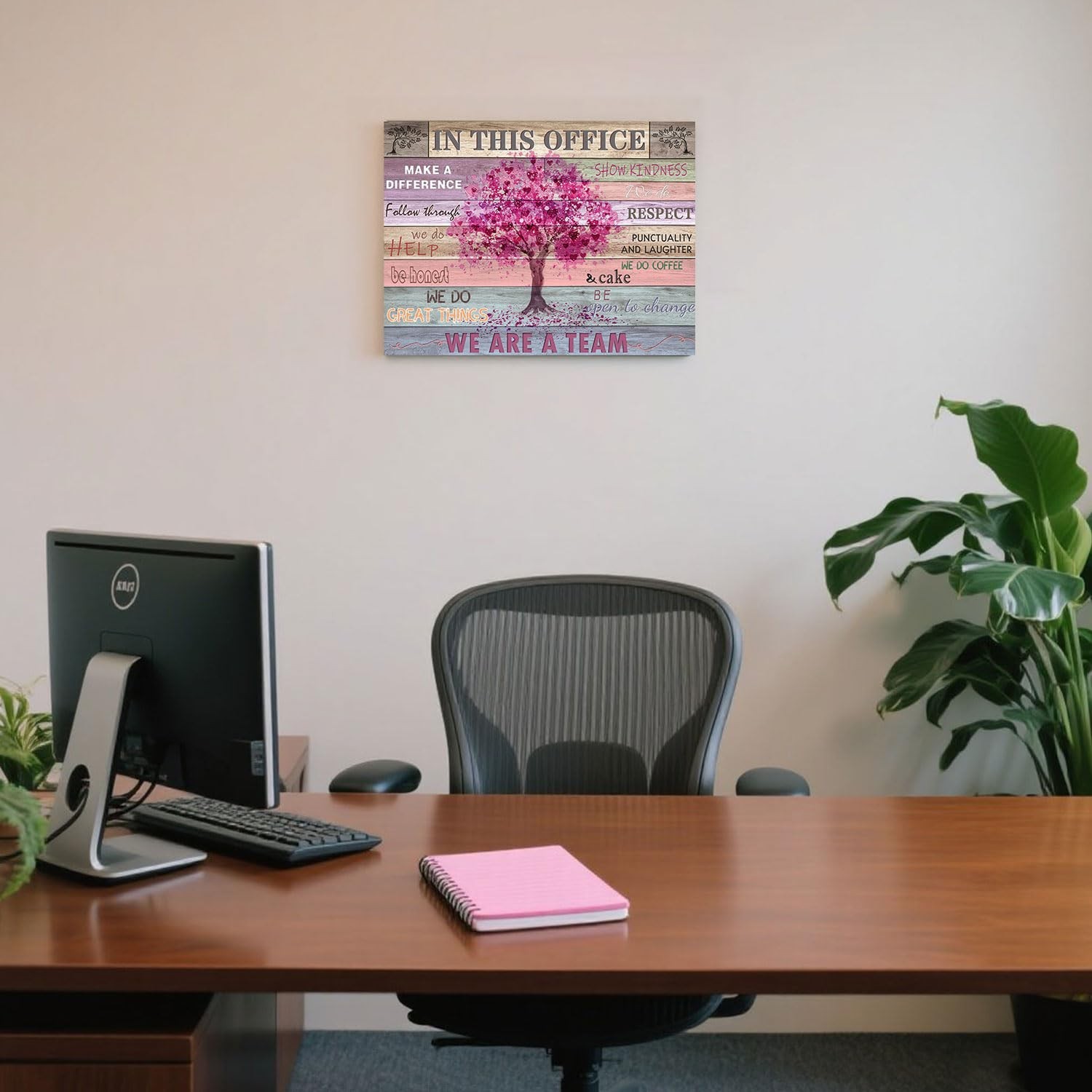 Pink Inspirational Wall Art for Office Women Motivational Quotes Phrases Post…