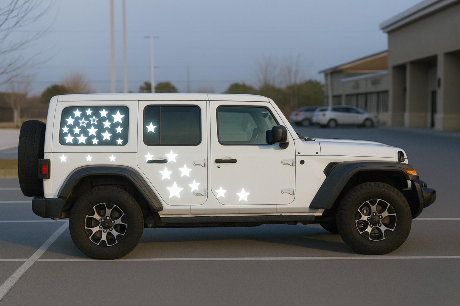 Reflective Stars Decal Set 1”–5” Mixed Size Custom Vinyl Stickers Jeep SUV Cars
