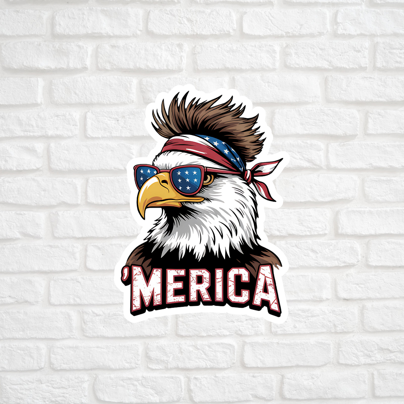 American bald eagle sticker vinyl decal merica mullet 4th of July freedom USA