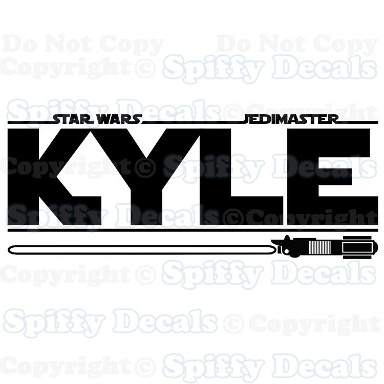 STAR WARS PERSONALIZED CUSTOM NAME LIGHTSABER Boys Vinyl Wall Decal Jedi Master