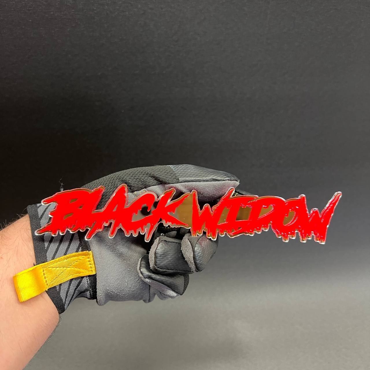 1x Black Widow Custom Text 3D Acrylic Car Emblem Badge Multicolor Laser Cut