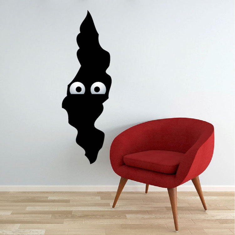 Sneaky Monster Wall Decals Wallpaper Halloween Seasonal Decorations Vinyl, h25