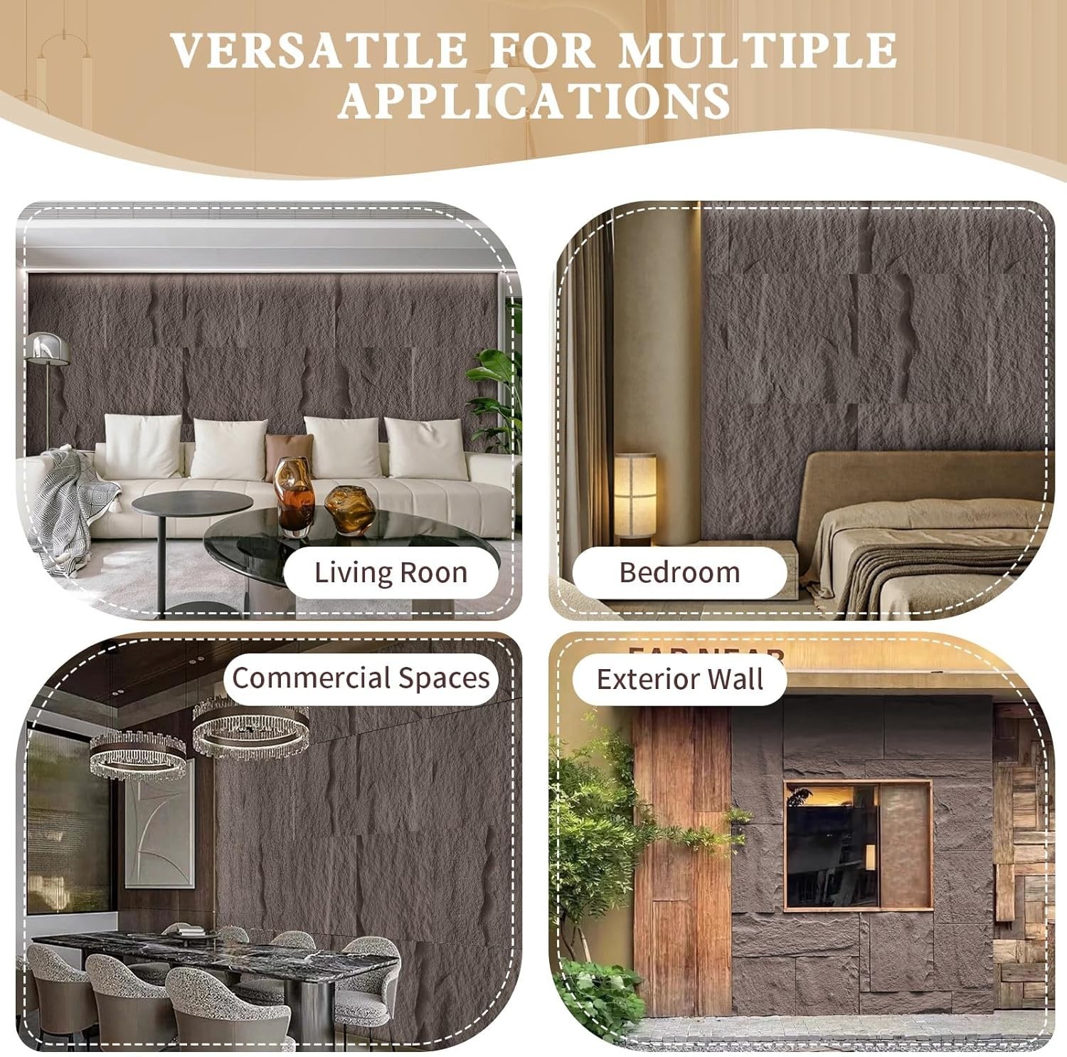 8 PCS 3D Faux Stone Wall Panels for Stunning DIY Home Decor