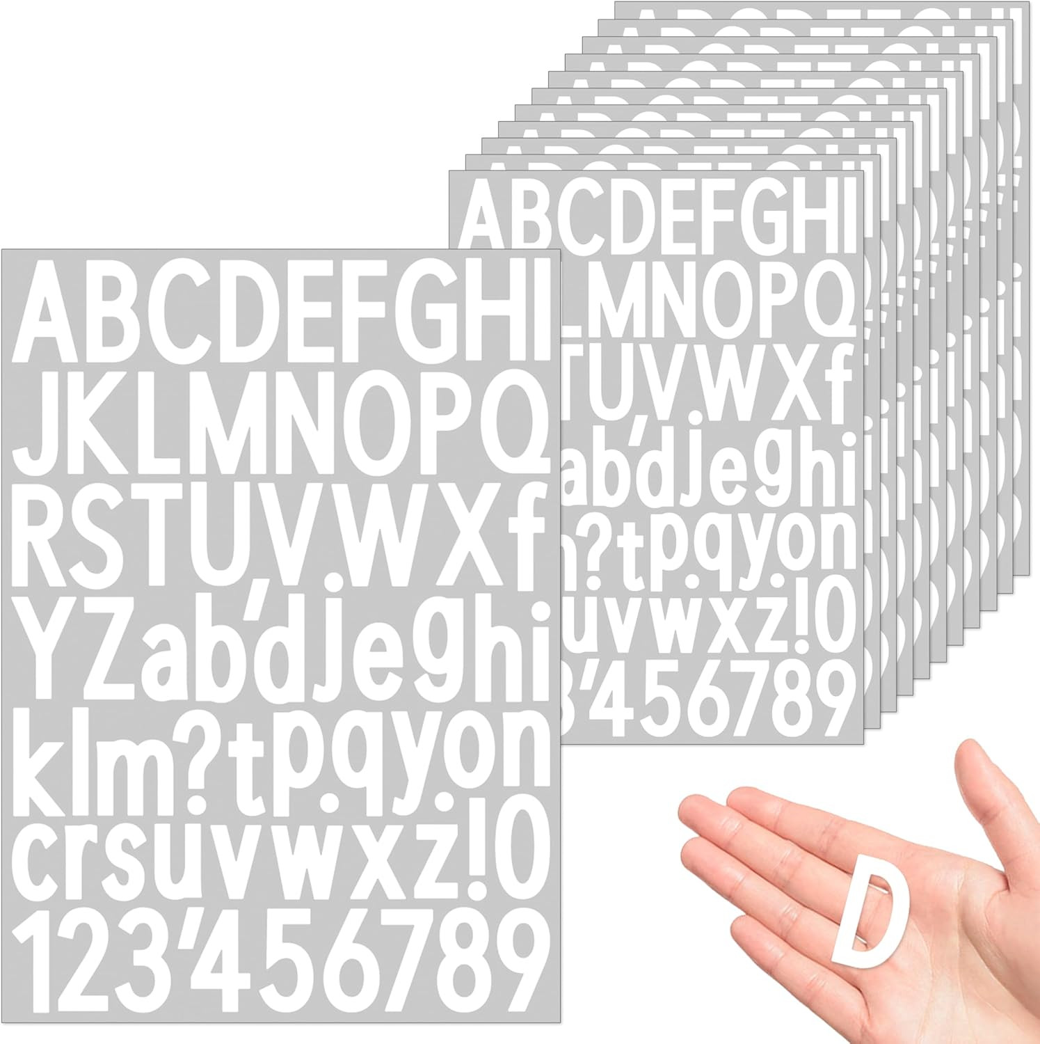 20 Sheet 1.5 Inch Letter and Number Stickers Self Adhesive Vinyl Letters Stick O