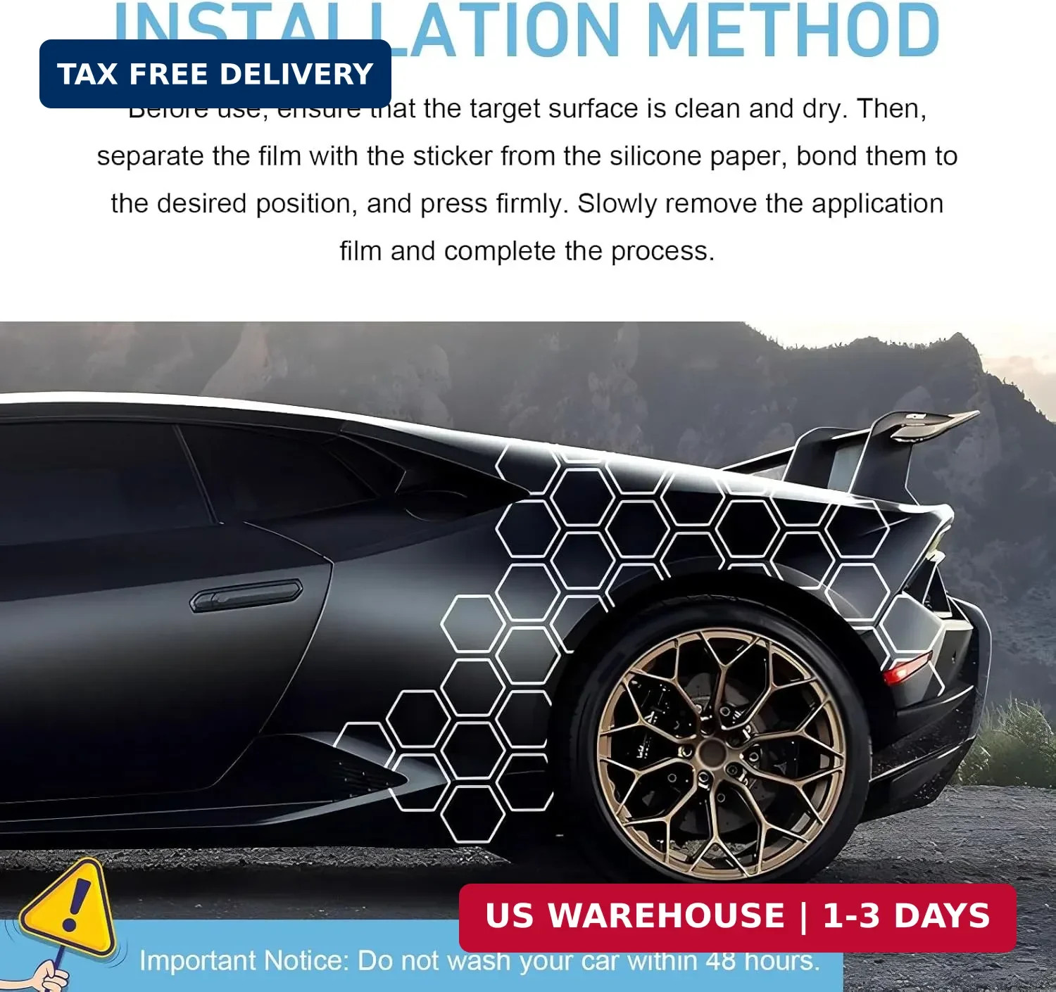 30 PCS Car Honeycomb Graphics Stickers, 3.31" x 3.94" Reflective Honeycomb