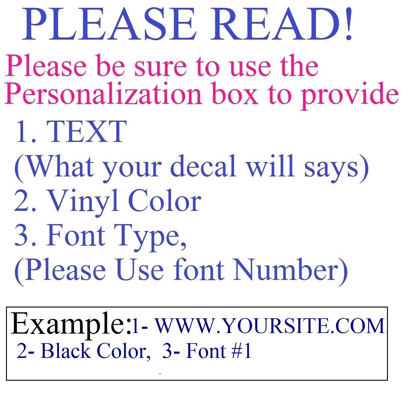 x4 24" Long CUSTOM PERSONALIZED WEBSITE WEB ADDRESS DECAL TEXT STICKER