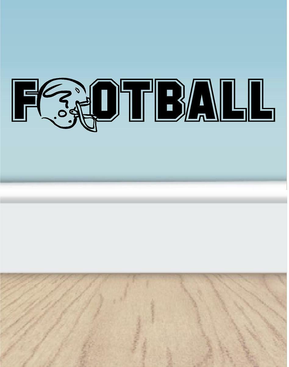 Football and Helmet Vinyl Decal Home Décor 7" x 12"