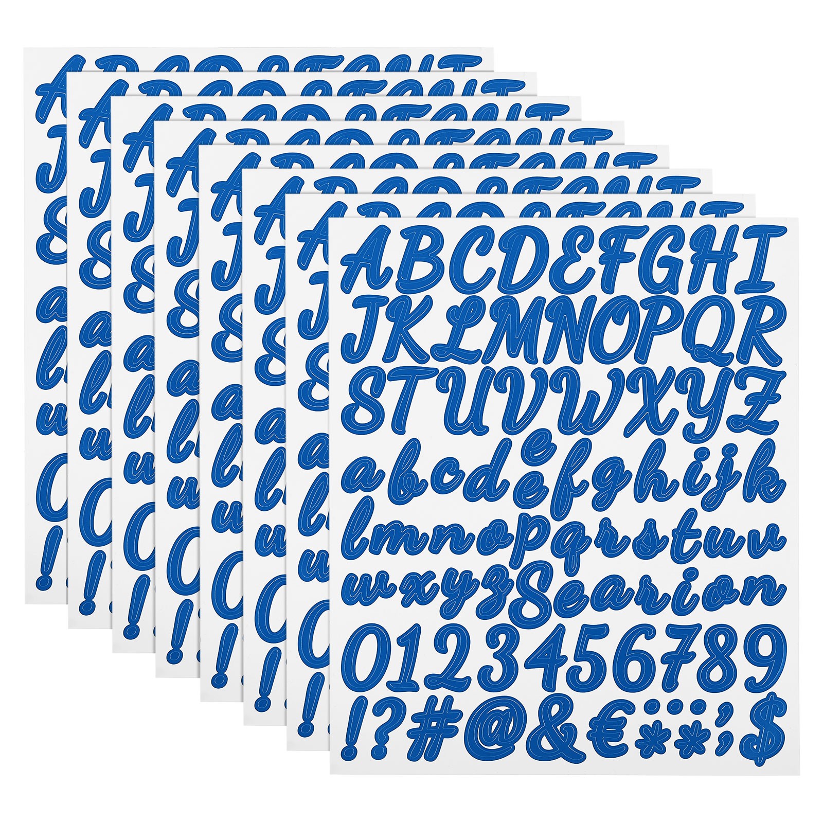 Vinyl Stickers Numbers & Letters, 672 pcs (dark blue, 2.5 cm) for