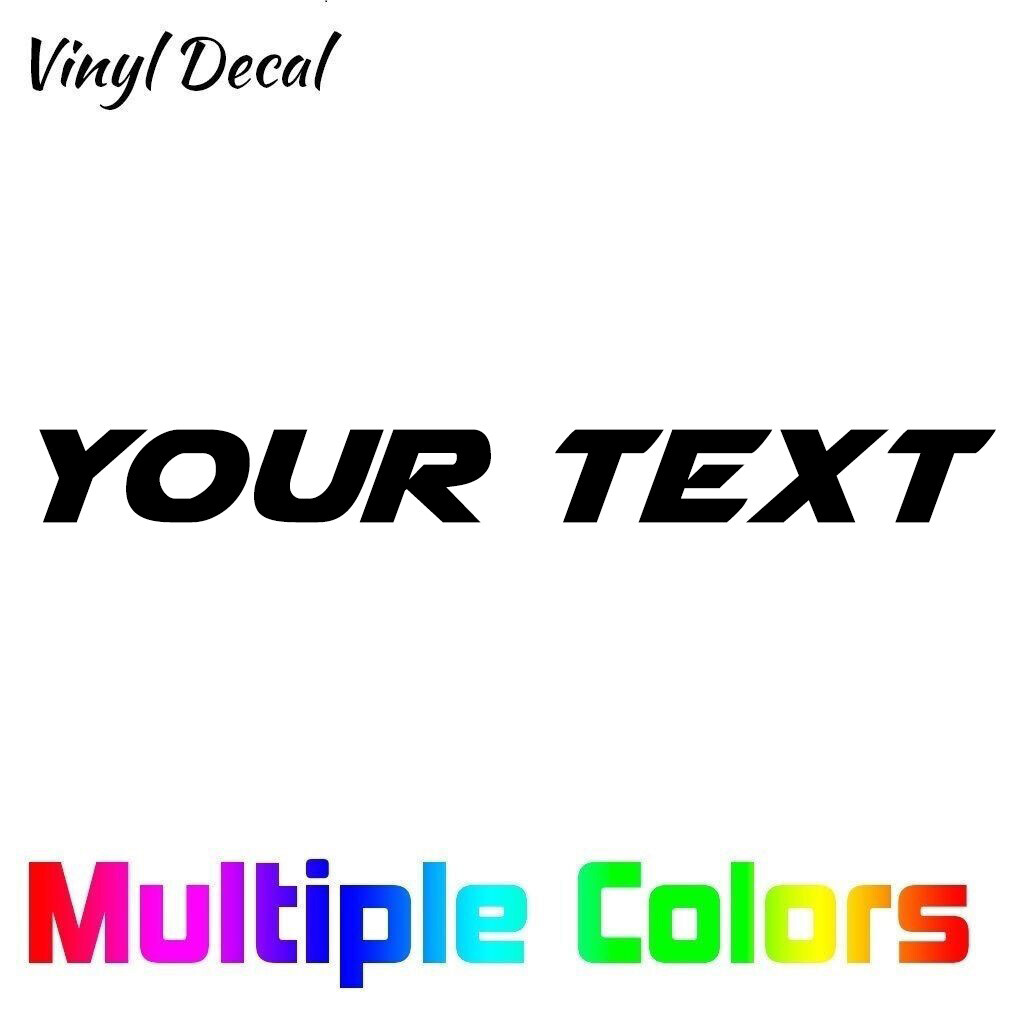 Custom Text Decal – Personalized Your Text vinyl die cut sticker AIRSTRIKE Font