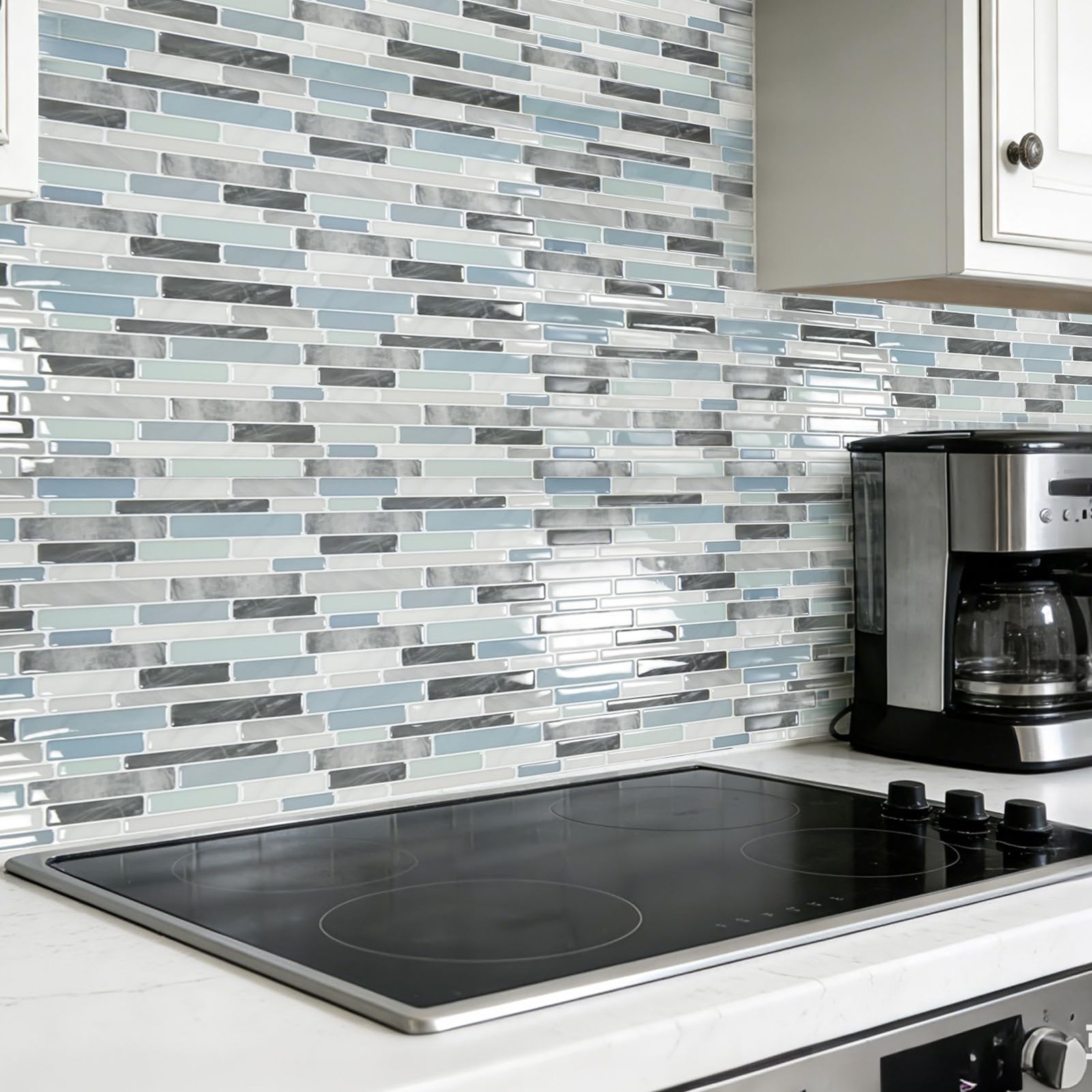 SelfAdhesive Kitchen Backsplash, Marble Look Decorative Tiles 10 Tiles