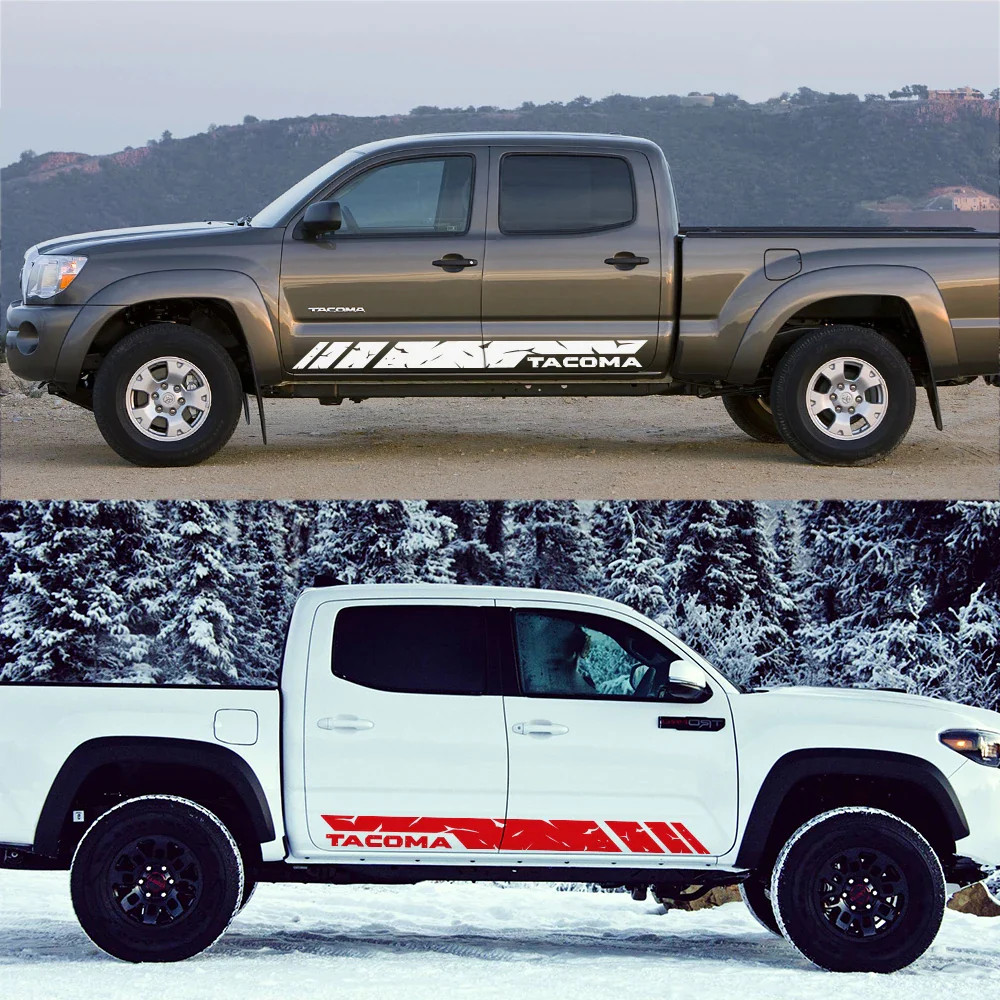 Aftermarket Door Side Skirt Stripe Decal for Toyota Tacoma | Custom Pickup Vinyl