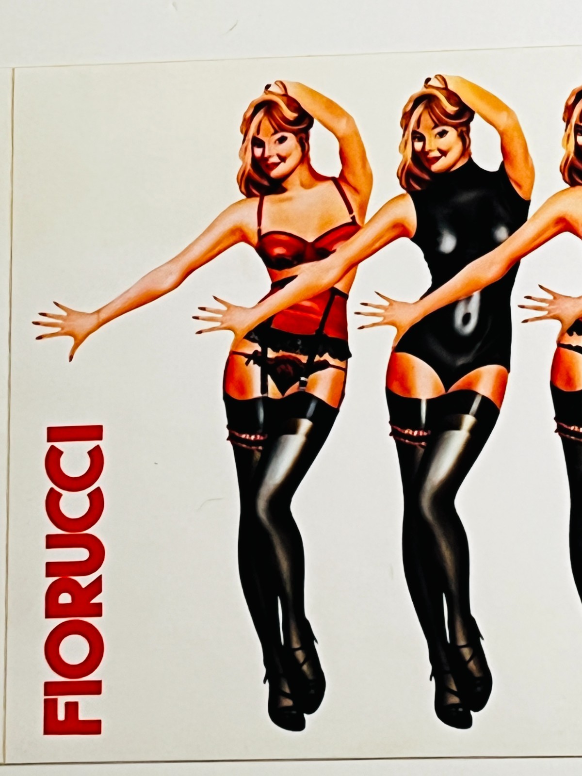 1974 FIORUCCI 7 Women in Lingerie Sticker Very RARE & Cool Milano !