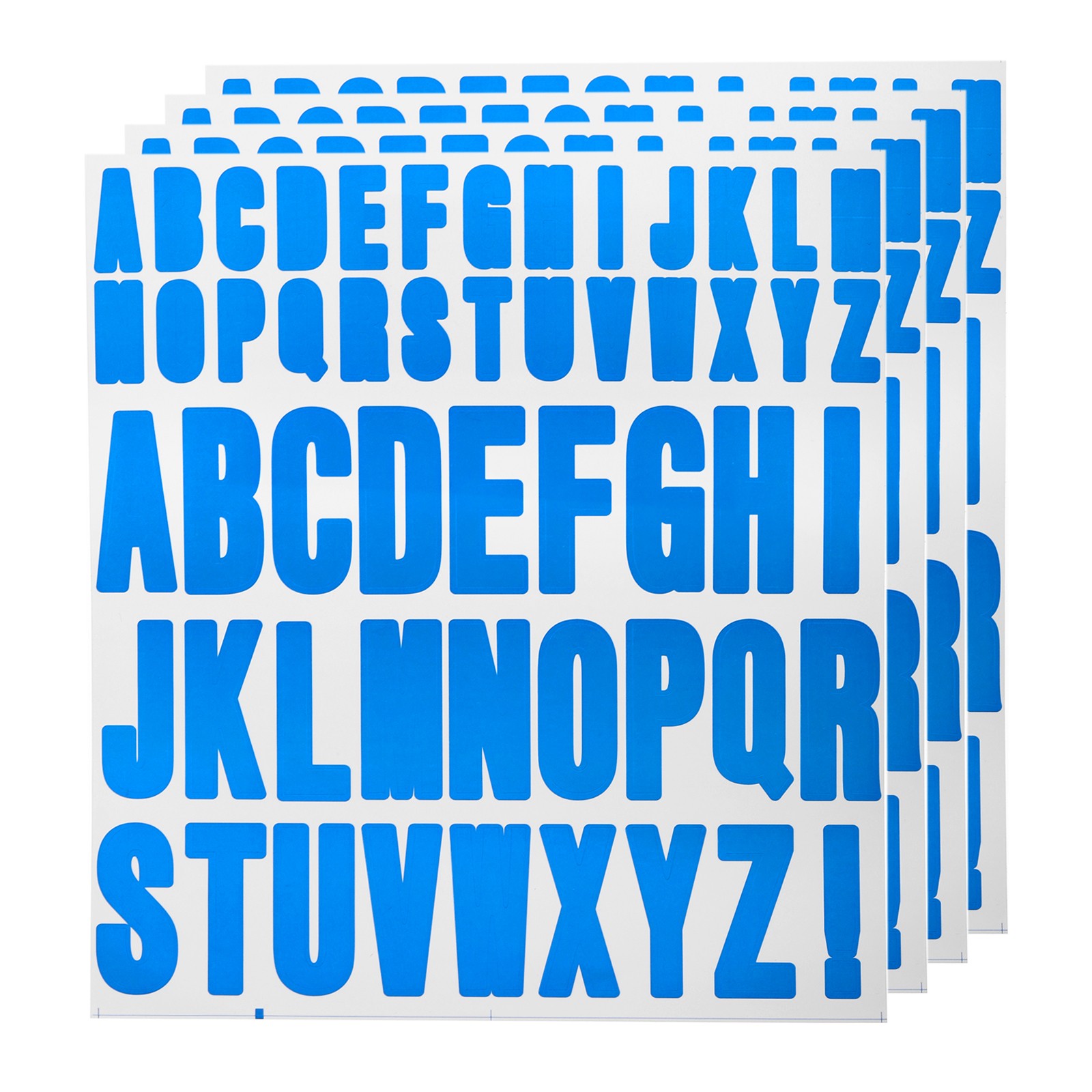 4 Sheets Letter Stickers Vinyl Letters for Indoor/Outside Sticker Powder Blue