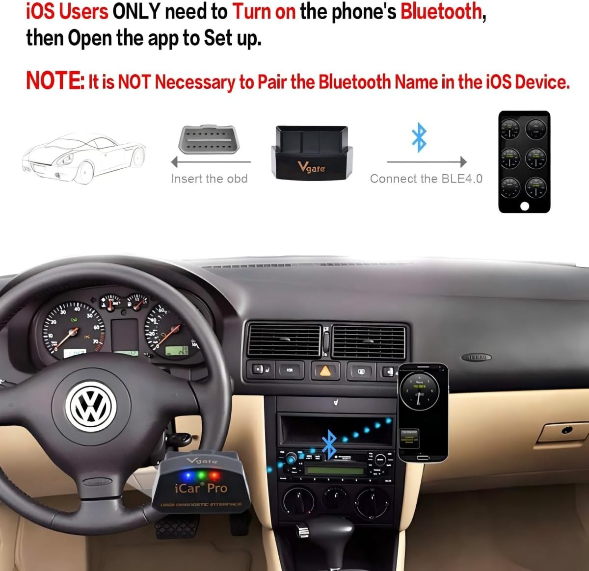 iCar Pro Bluetooth 4.0 (BLE) OBD2 Fault Code Reader OBDII Code Scanner Car Check