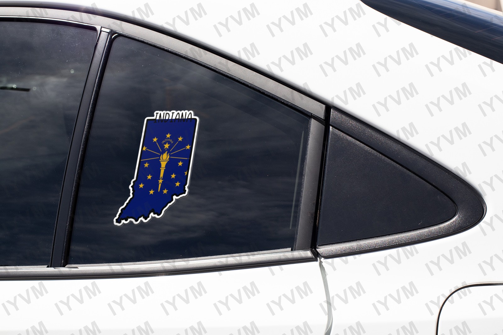 State of Indiana Flag Map Sticker Decal USA Indiana State
