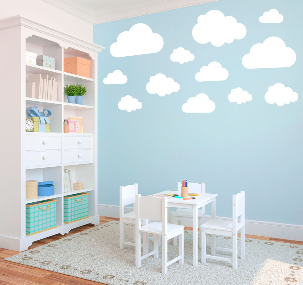 Set of 21 Clouds Vinyl Wall Art Sticker Decal Kids Room Nursery Child Decoration
