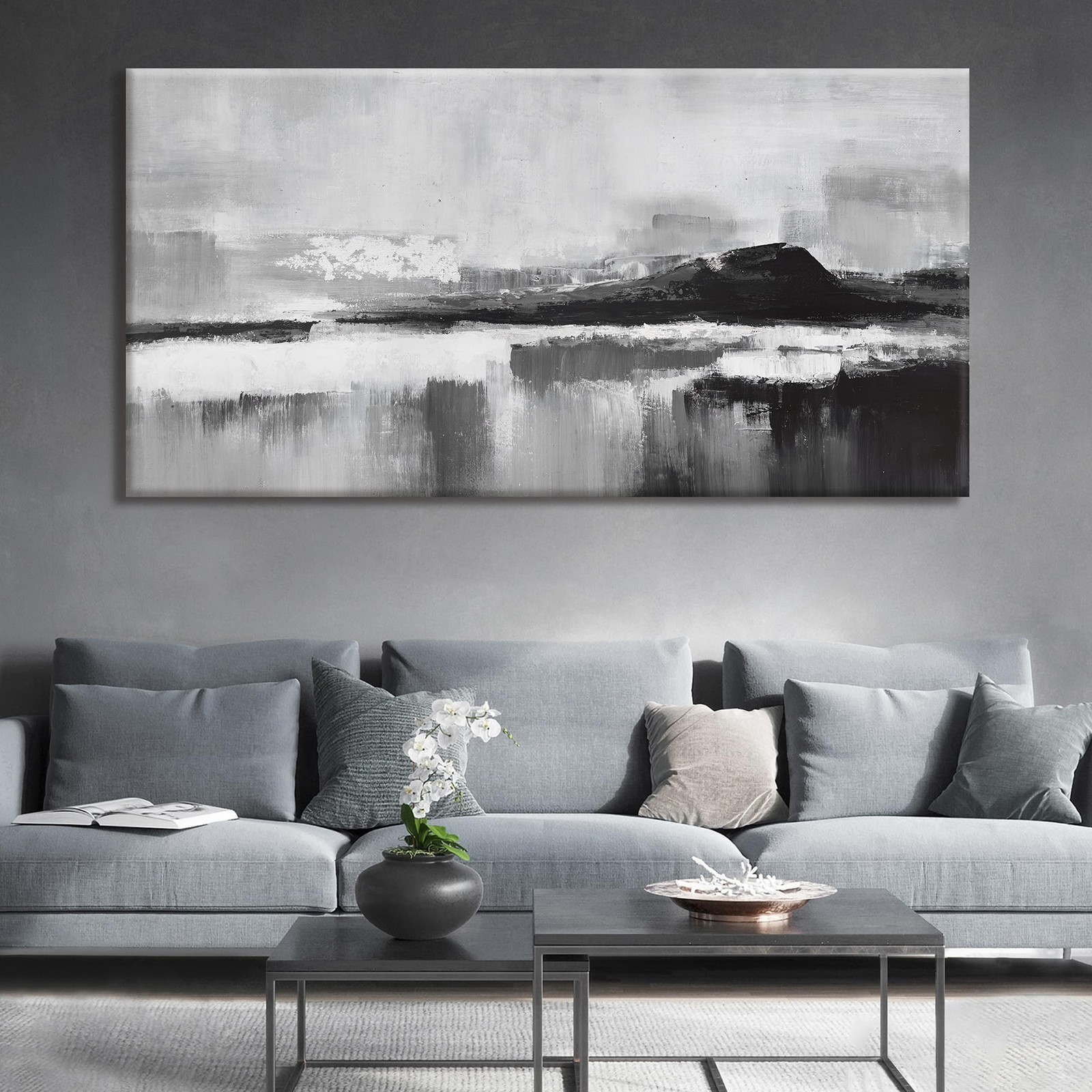 Abstract Wall Art Decor Large Home Decor Wall Art Prints Black and White Wall…
