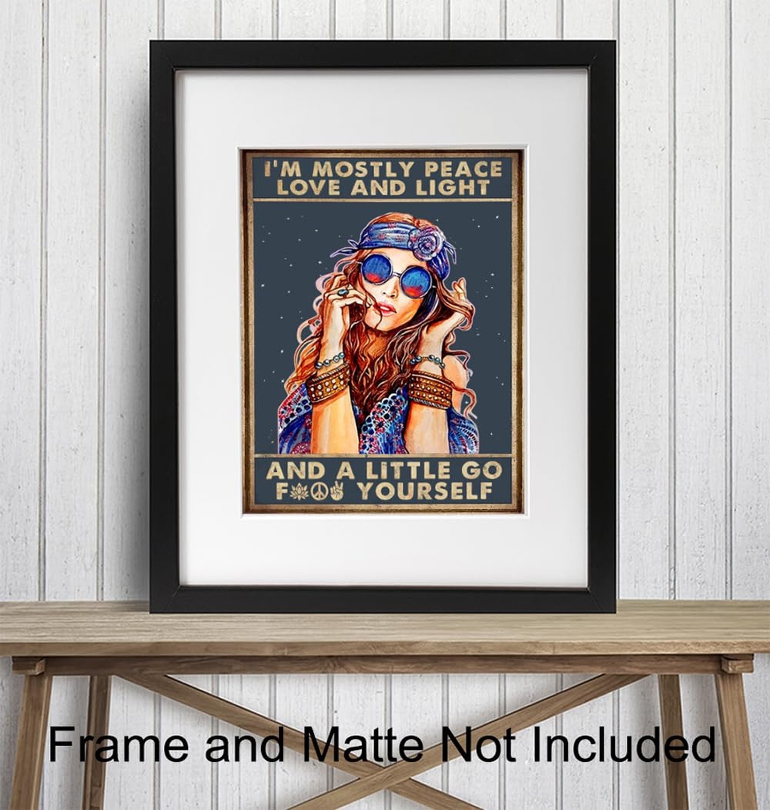 Boho Love And Light Wall Art 11×14 – Inspirational Bohemian Decor – positive …