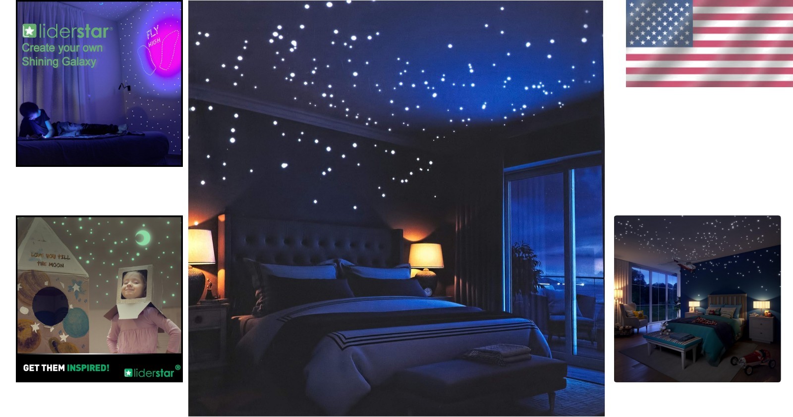 Easy Application Glow-in-the-Dark Stars and Moon Wall Stickers for Sweet Dreams