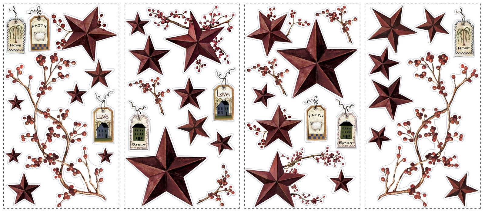 Rmk1276scs Calcomanias De Pared Despegables Y Adhesivas Con Estrellas Y Baya…