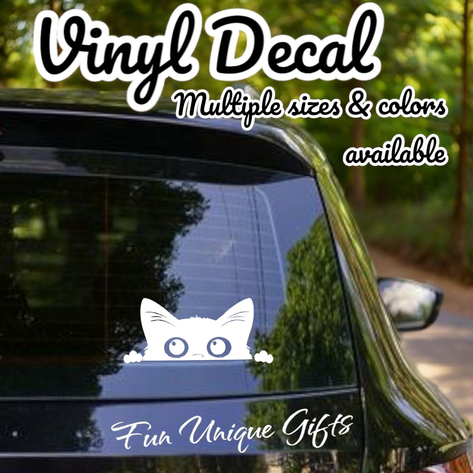 Peeking Cat Vinyl Decal Sticker -Multiple Sizes & Colors- FAST FREE SHIPPING!