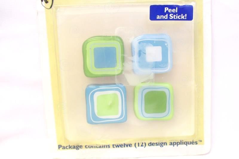 Lot of 6 Stick 'n Stile Geo Squares 12 Peel & Stick Tile Appliques Decor