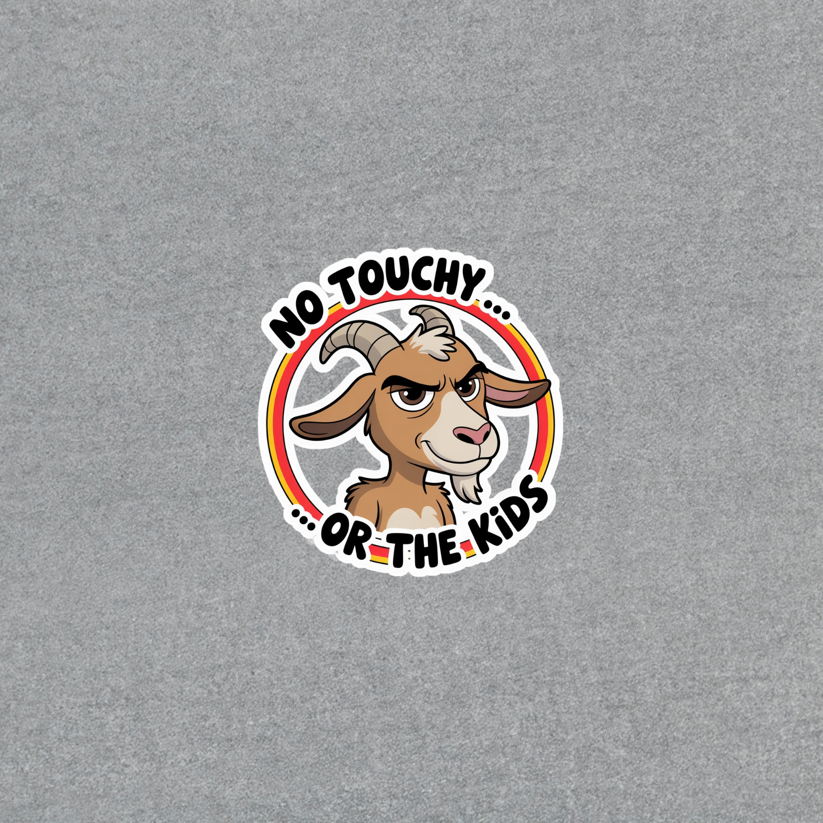 Funny Goat Cartoon Sticker – No Touchy Humorous Vinyl Decal #6118