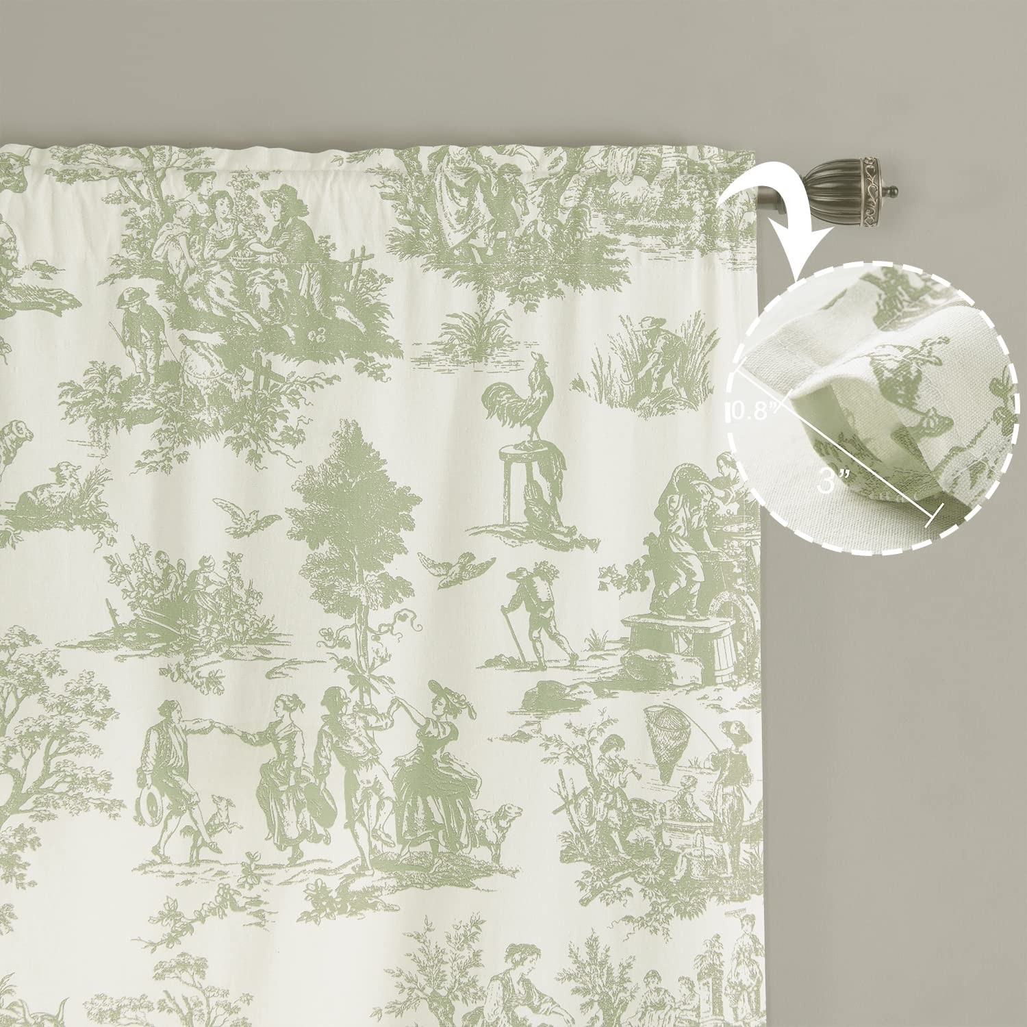Sage Green Curtains 84 Inch Length for Living Room 2 Panels Set Spring Countr…