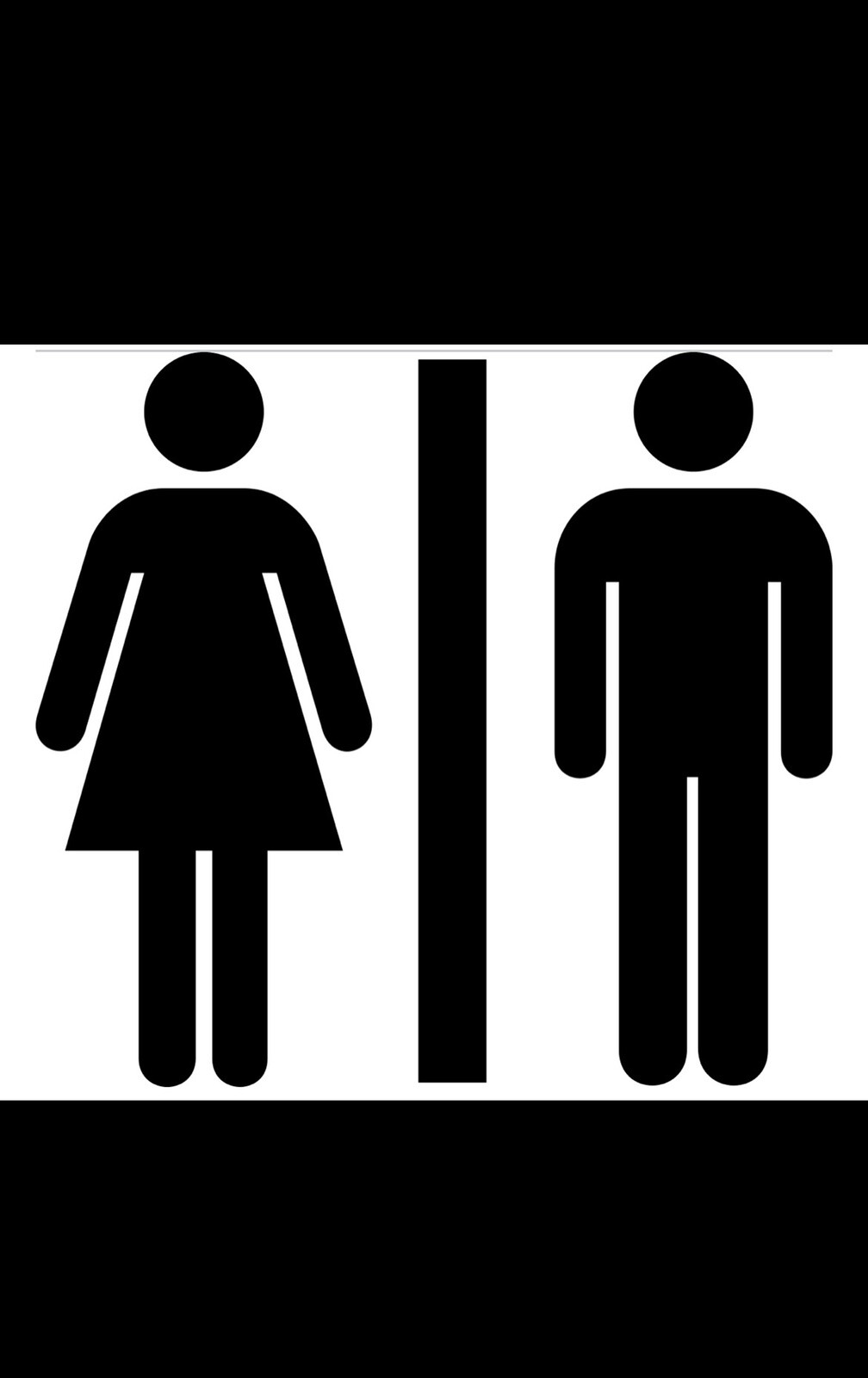 Bathroom Restroom sign unisex Men & Women decal sticker Removable Vinyl 8×7"
