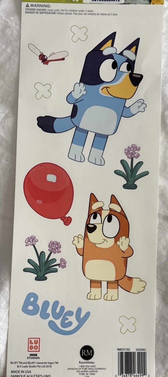 NEW 10 WALL DECALS Peel and Stick BLUEY Cartoon Characters