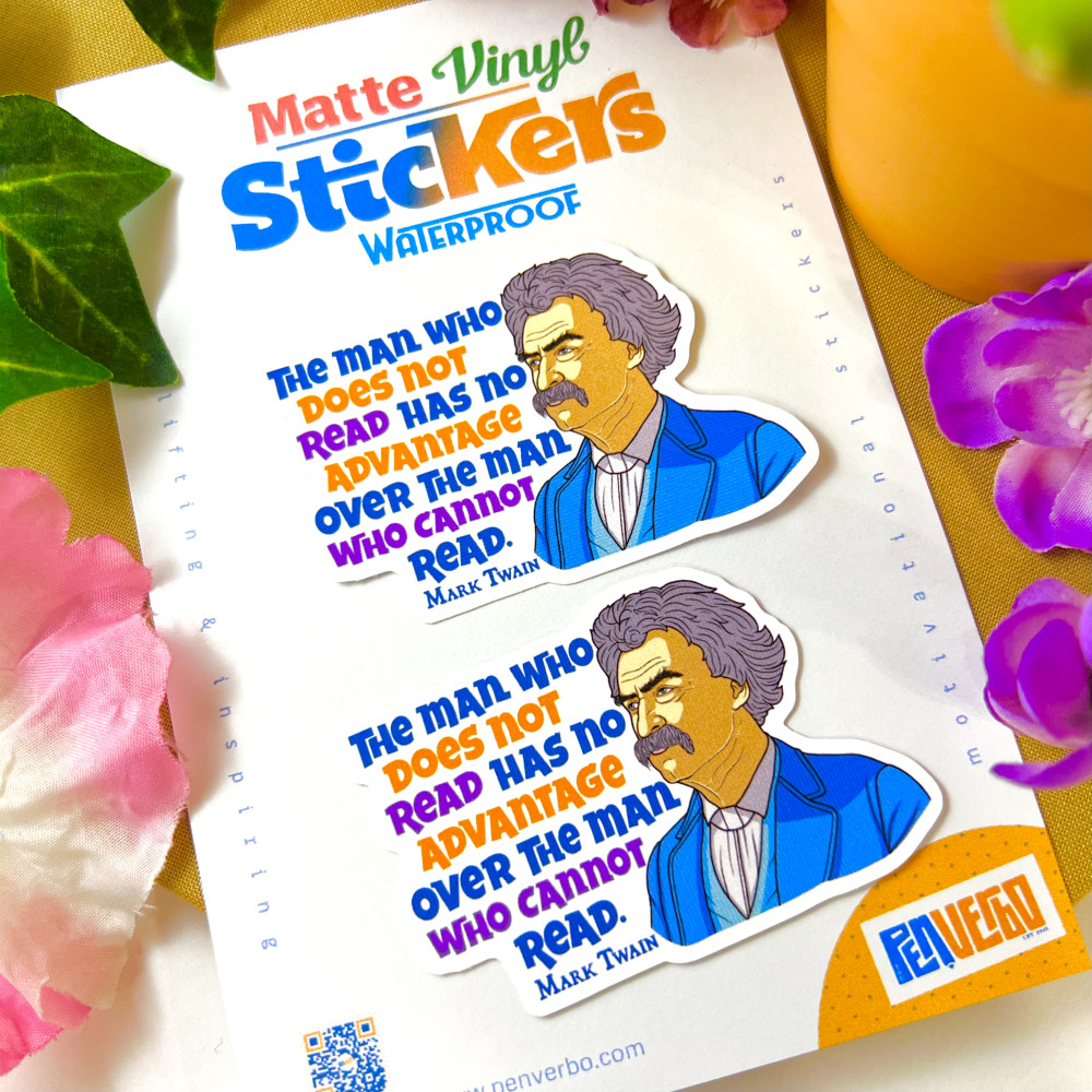 Mark Twain Quote Sticker 2pcs | Those Who Read | Mark Twain Sticker | 0102