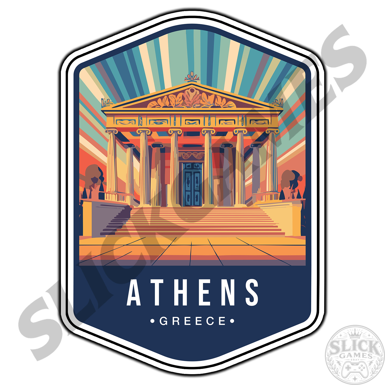 Athens Greece Capital Travel Badge #1 Sticker Waterproof Vinyl Decal Die-Cut