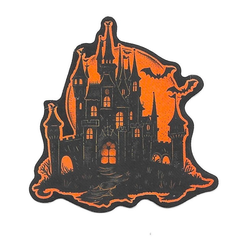 Haunted Castle Sticker Spooky Moon Bats Vinyl Decal Gothic Mansion Autumn House