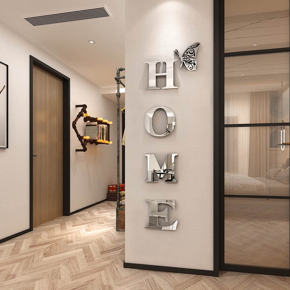 Doeean Home Wall Decor Letter Signs Acrylic Mirror Wall Stickers Decorations