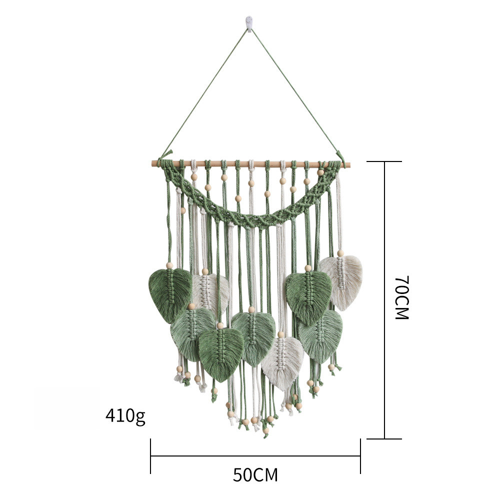 for Nordic Style Leaf Tapestry 50x70CM Hand Woven Cotton Wall Hanging Decor