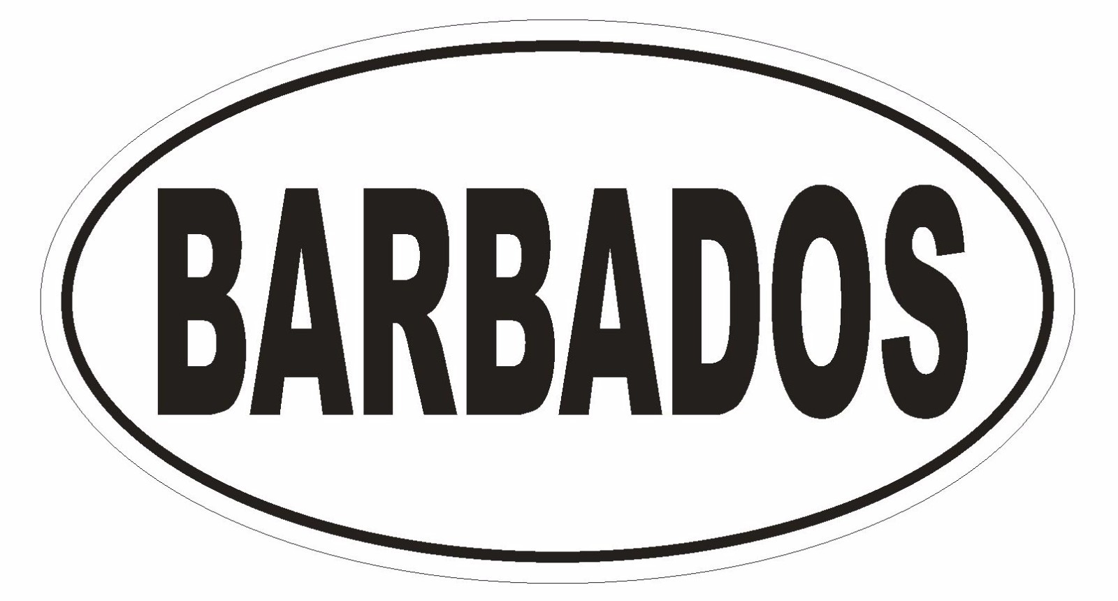 Barbados Oval Bumper Sticker or Helmet Sticker D2248 Euro Oval Country Code