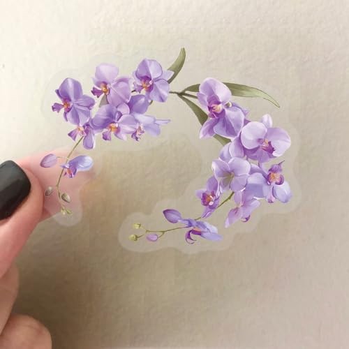 200pcs PET Flower Stickers for Water Bottles, Waterproof Transparent #2