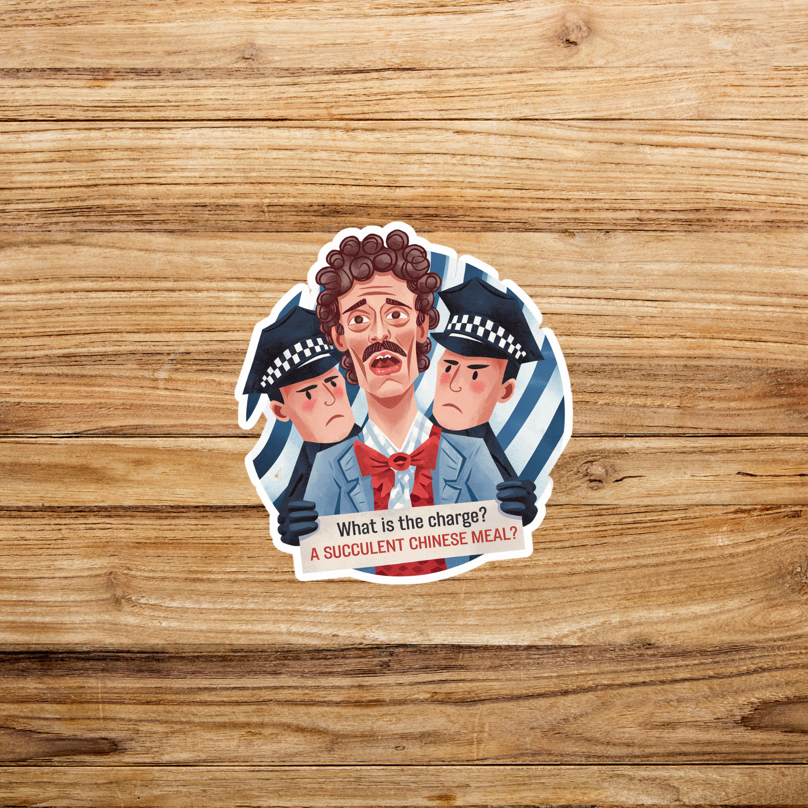 Humorous Vintage-Style Sticker: What is the Charge? A Succulent Chinese Meal? #1