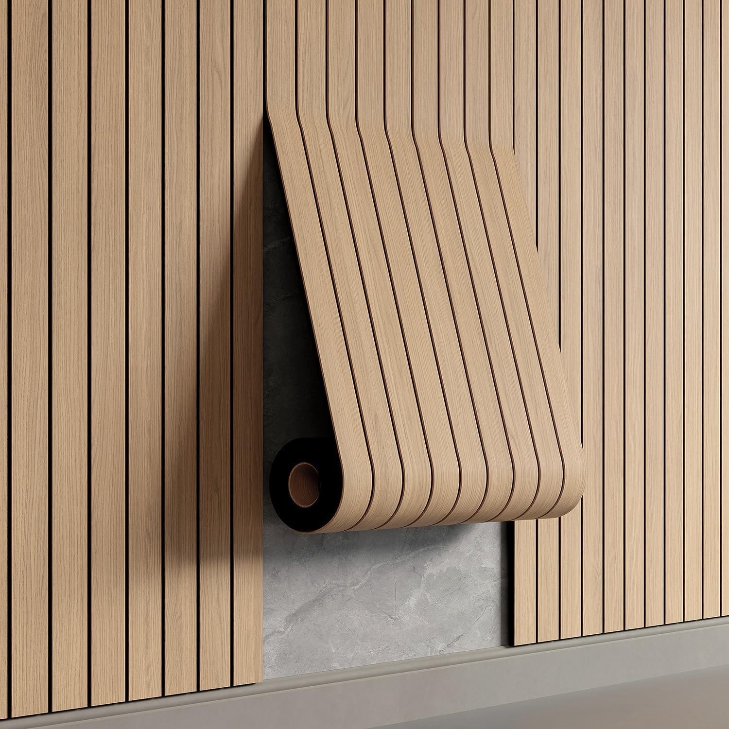 Self-Adhesive Faux Oak Wood Wall Panel – 3D Design for Style & Soundproofing
