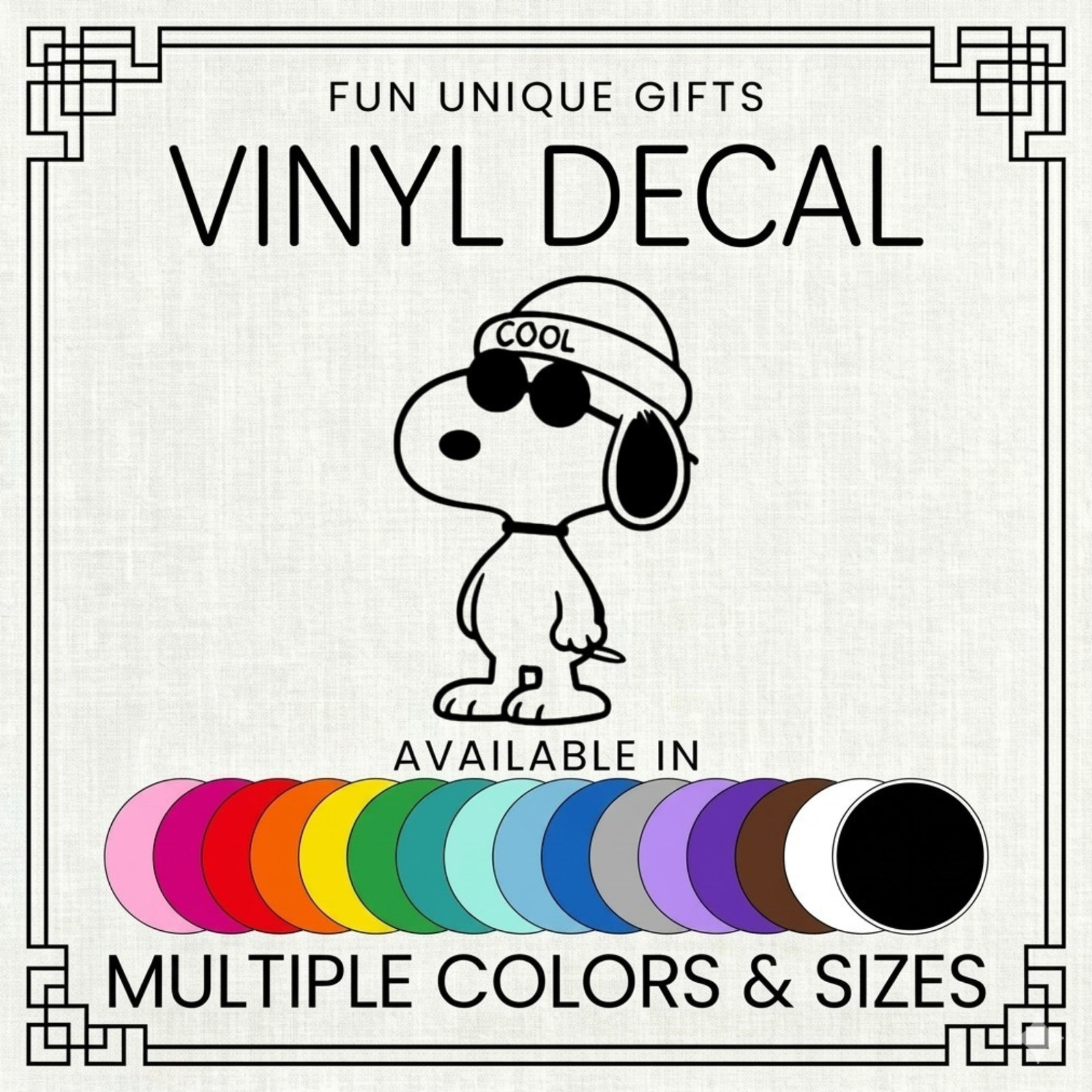Snoopy cool Vinyl Decal Sticker -Multiple Colors & Sizes- SHIPS FREE!
