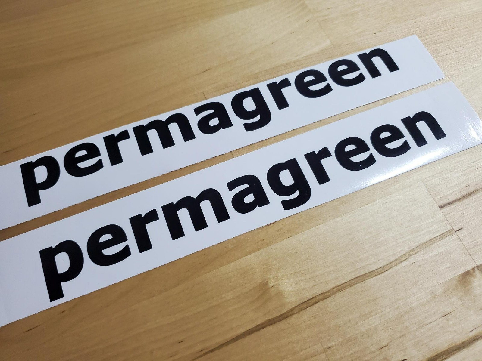 permagreen mower spreader Decals Stickers Gloss black 8" (2) Fast USA